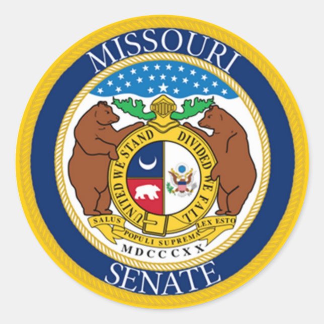 MISSOURI SENATE CLASSIC ROUND STICKER (Front)
