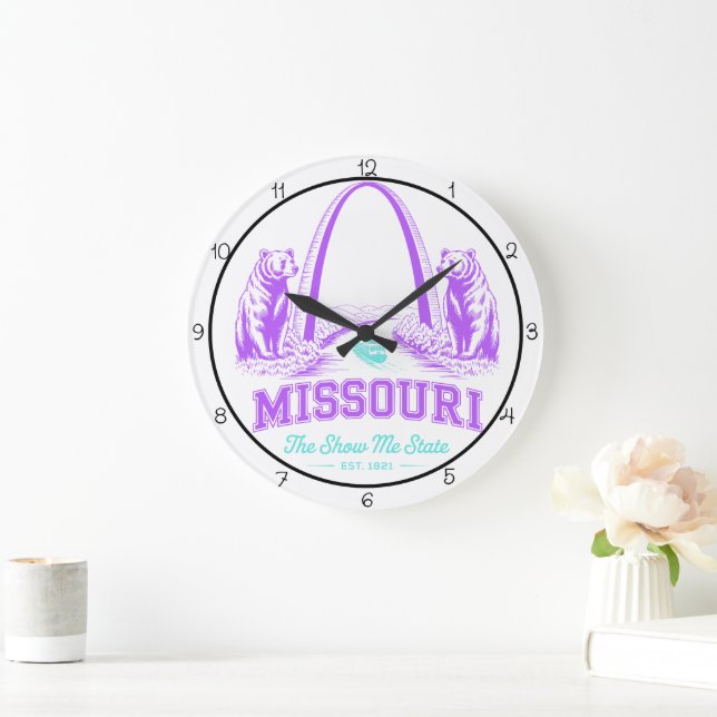 Missouri Show Me State Arch Large Clock (Home)