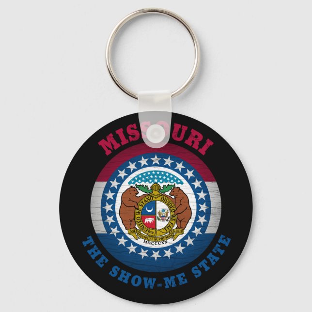 MISSOURI SHOW-ME STATE FLAG KEY RING (Front)