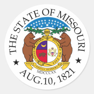 Missouri sign classic round sticker