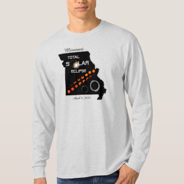 Missouri Solar Eclipse Men's Long Sleeve Shirt (Front)