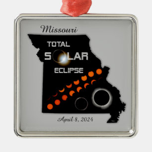 Missouri Solar Eclipse Square Ornament