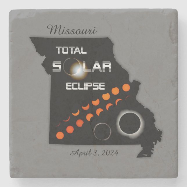 Missouri Solar Eclipse Stone Coaster (Front)