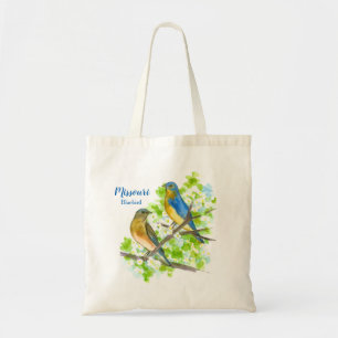 Missouri Souvenir Bluebirds Blooming Spring Tree  Tote Bag