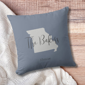 Missouri State Family Name Throw Pillow
