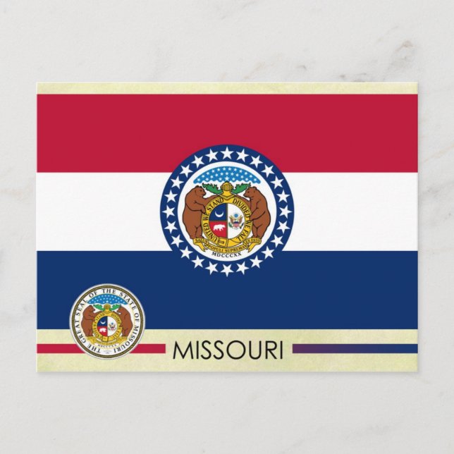 Missouri State Flag and Seal Postcard (Front)