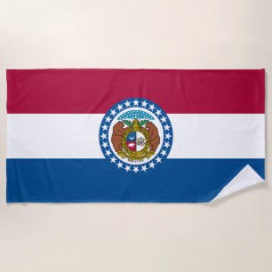 Missouri State Flag Beach Towel