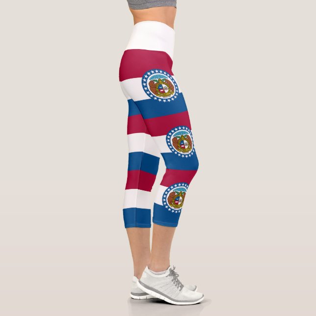 Missouri State Flag Capri Leggings (Right)