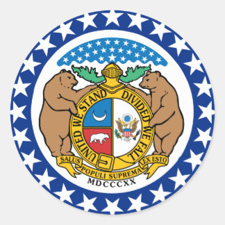 Missouri State Flag Classic Round Sticker