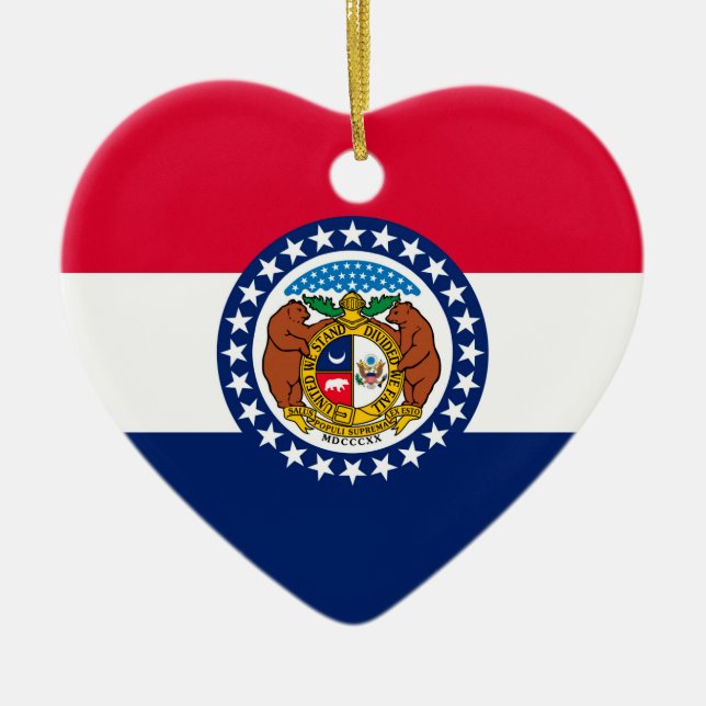 Missouri State Flag Design Ceramic Tree Decoration (Front)