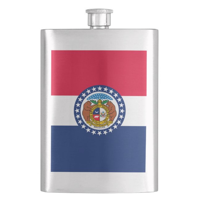 Missouri State Flag Design Hip Flask (Front)