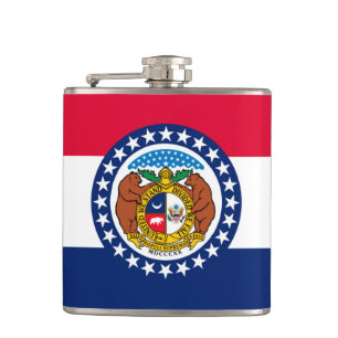 Missouri State Flag Design Hip Flask