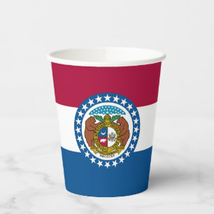 Missouri State Flag Paper Cups