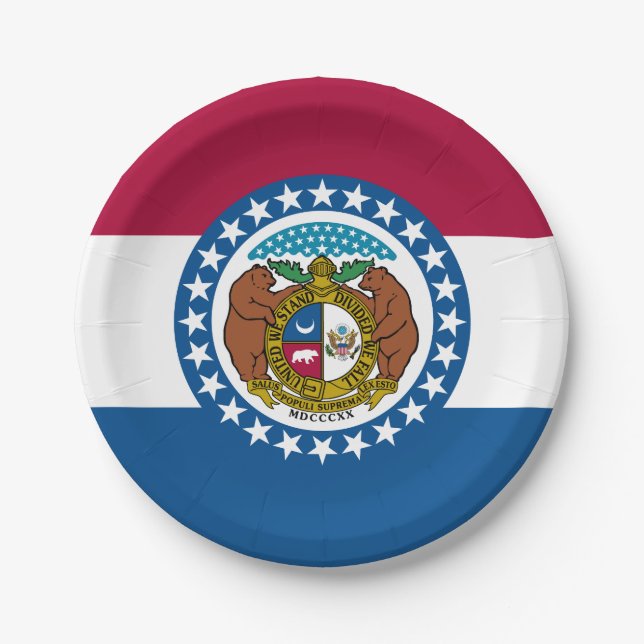 Missouri State Flag Paper Plate (Front)