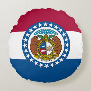 Missouri State Flag Round Cushion