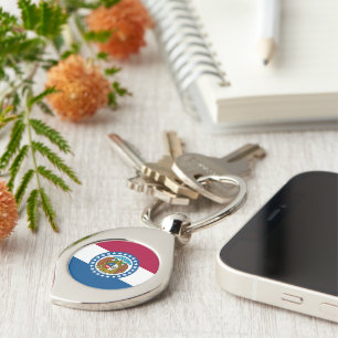 Missouri State Flag USA Key Ring