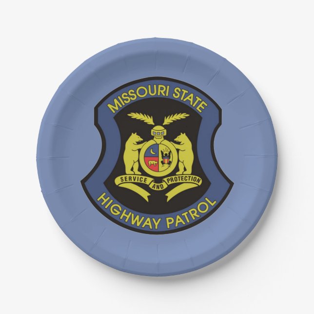 Missouri State Highway Patrol Paper Plate (Front)