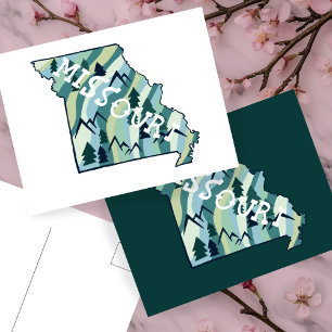 Missouri State Illustrated Map Postcard