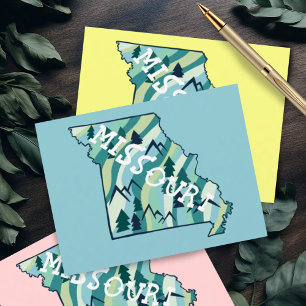 Missouri State Illustrated Map Postcard