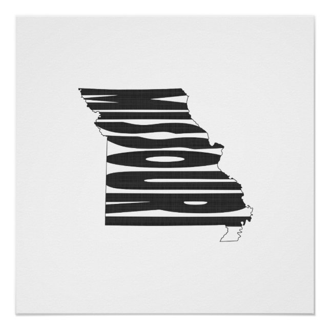Missouri State Name Word Art Black Poster (Front)