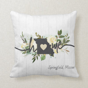 Missouri State Personalised Your Home City Rustic Cushion