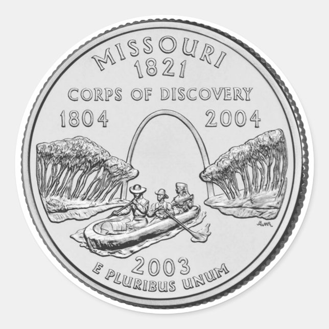 Missouri State Quarter Classic Round Sticker (Front)