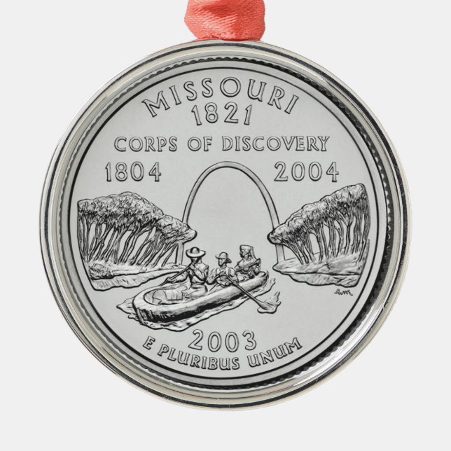 Missouri State Quarter Metal Tree Decoration (Front)