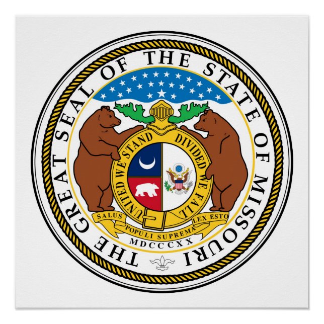 Missouri state seal america republic symbol flag poster (Front)