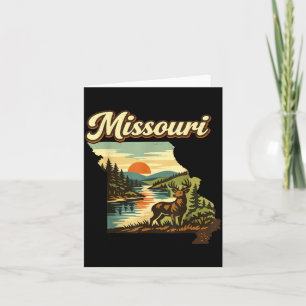 Missouri State Sunset Deer River Ozark Wilderness Card