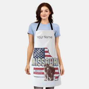 Missouri State United States Retro Map Vintage USA Apron