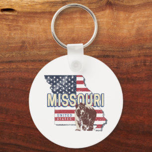 Missouri State United States Retro Map Vintage USA Key Ring