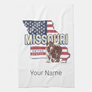 Missouri State United States Retro Map Vintage USA Tea Towel
