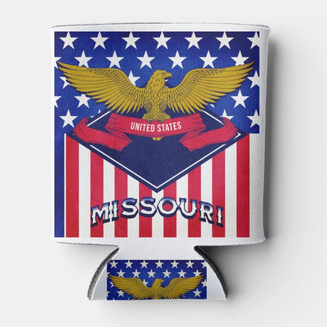 Missouri USA Flag Can Cooler (Front)