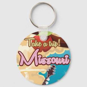 Missouri vintage cartoon travel poster. key ring
