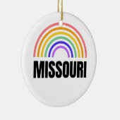 Missouri - Vintage - Travel - Rainbow Illustration Ceramic Ornament (Right)