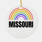 Missouri - Vintage - Travel - Rainbow Illustration Ceramic Ornament (Front)