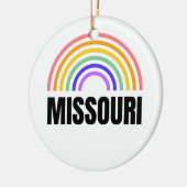 Missouri - Vintage - Travel - Rainbow Illustration Ceramic Ornament (Left)