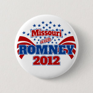 Missouri with Romney 2012 6 Cm Round Badge