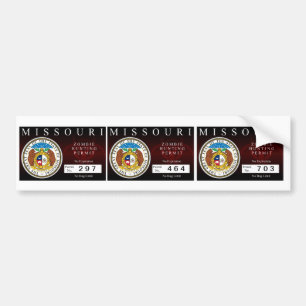 Missouri Zombie Hunting Permit Bumper Sticker