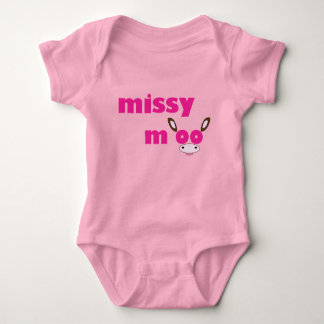Missy Moo Cow Logo Pink Baby Bodysuit