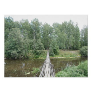 Mist Bridge Path Poster