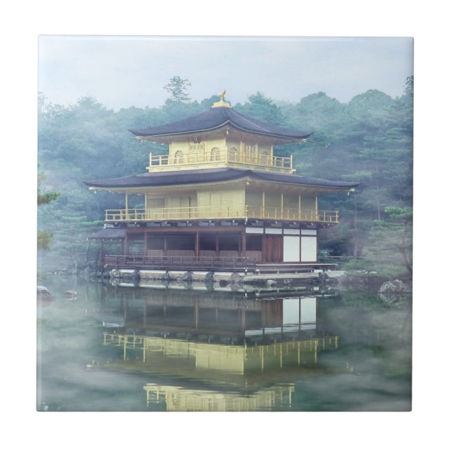 Mist on the Golden Pavilion - Kyoto Ceramic Tile (Front)