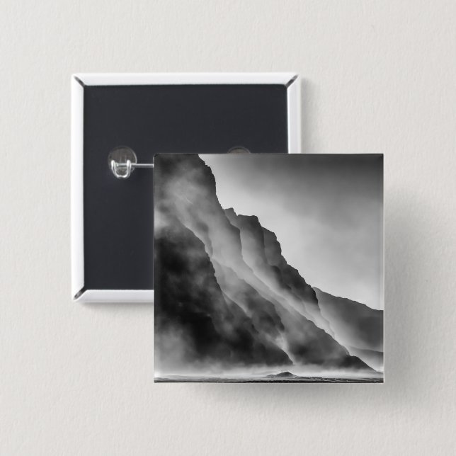 Mist on the rocks 15 cm square badge (Front & Back)
