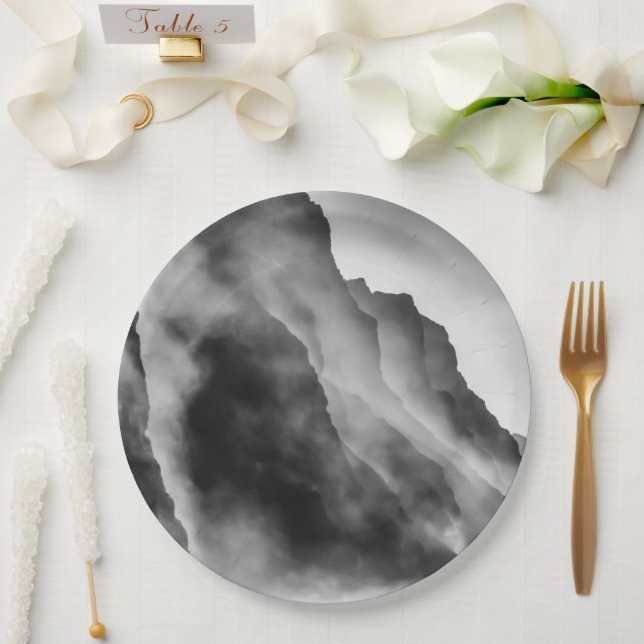 Mist on the rocks paper plate (Wedding)