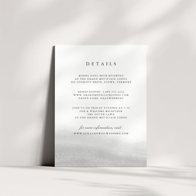 Mist Wedding Guest Information Card (Creator Uploaded)