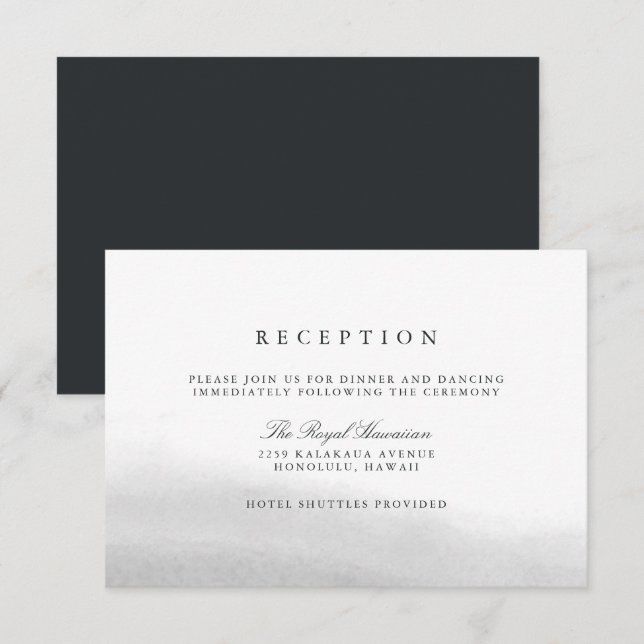 Mist Wedding Reception Card (Front/Back)