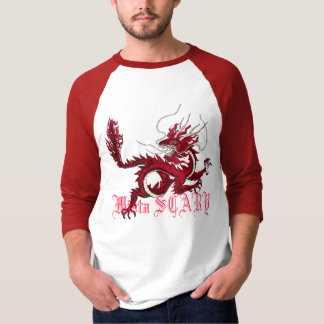 Mista SCARY dragon oriental red 3/4 sleeve t-shirt