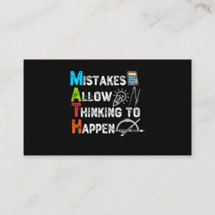 Mistakes Allow Thinking To Happen - Funny Math Business Card