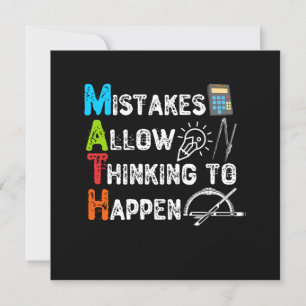 Mistakes Allow Thinking To Happen - Funny Math Invitation