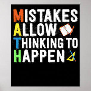 Mistakes Allow Thinking To Happen Math Day Poster